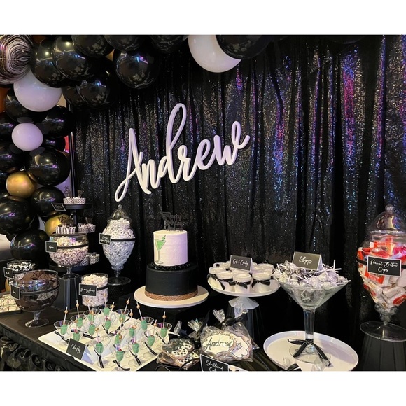 Custom Large Wooden ‘Andrew’ Name Sign 36” Wide Painted White - Nursery/Backdrop - Picture 4 of 9